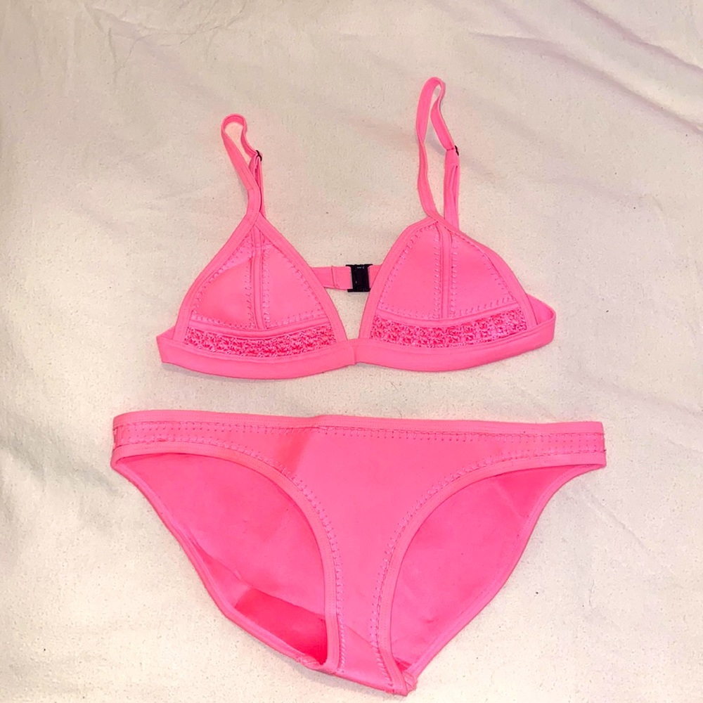 Triangl neoprene hot pink bikini